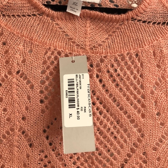 BNWT Franchesca’s Blush Pink Bell Sleeve Knit Top - Picture 7 of 7